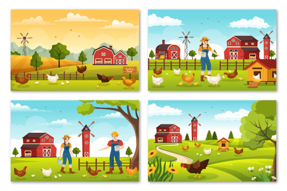 17 Poultry Farm Design Illustration