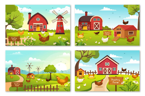 17 Poultry Farm Design Illustration