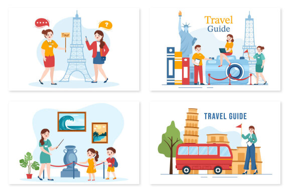 10 Travel Guide and Tour Illustration
