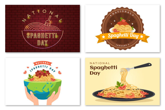 14 National Spaghetti Day Illustration