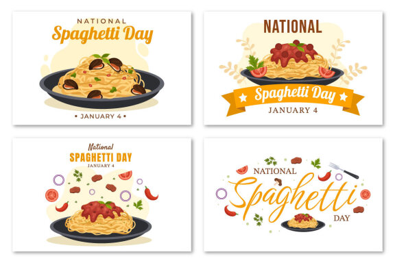 14 National Spaghetti Day Illustration