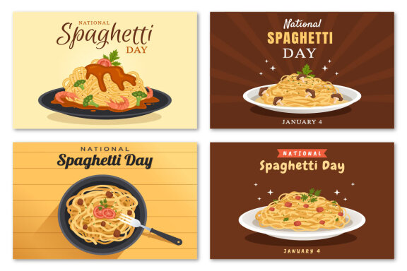 14 National Spaghetti Day Illustration