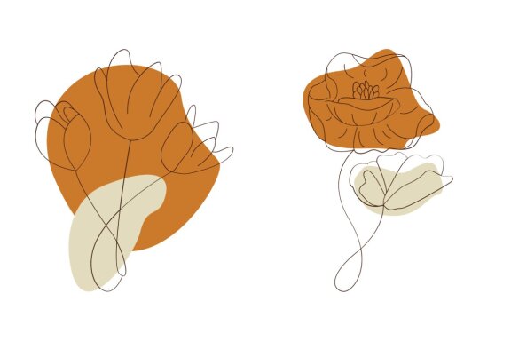 Line Floral Abstract Illustration