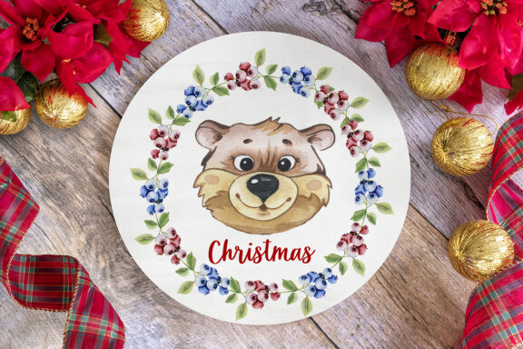 Christmas Wreath sublimation design.