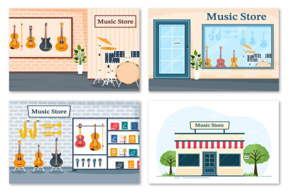11 Music Shop Illustration