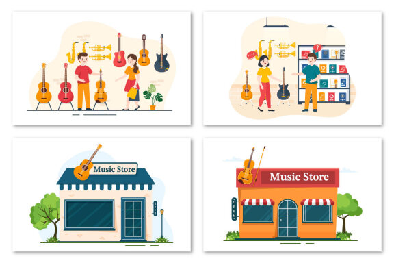 11 Music Shop Illustration