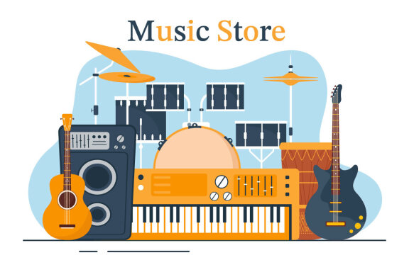 11 Music Shop Illustration