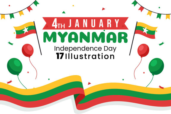 17 Myanmar Independence Day Illustration