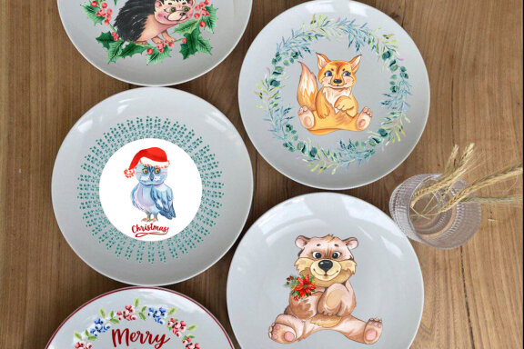 Christmas animal clipart Winter composition PNG