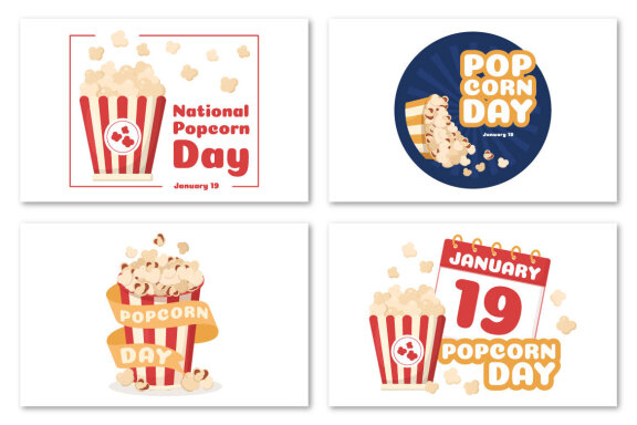 13 National Popcorn Day Illustration