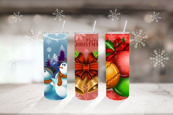 Christmas Tumbler Wrap Sublimation, Christmas PNG Tumbler