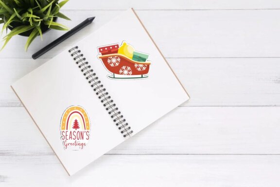 Free Christmas Stickers For Gift And Packaging