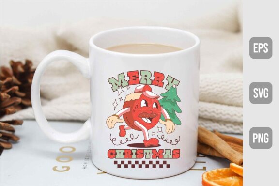 Retro Christmas Sublimation Design, Christmas Tshirt Designs Bundle