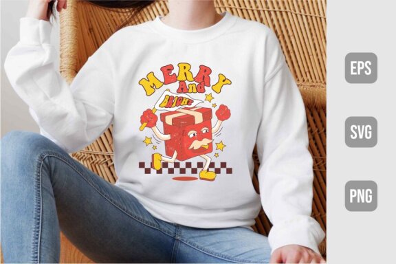 Retro Christmas Sublimation Design, Christmas Tshirt Designs Bundle