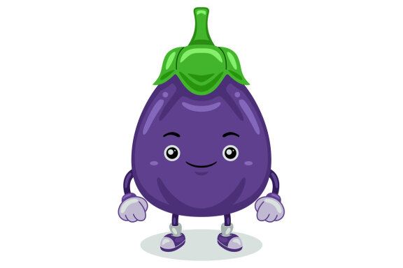 Aubergine Character Vector