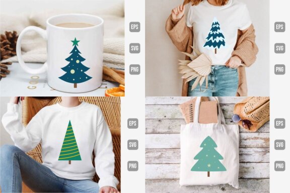 Christmas Trees FREE Clipart Bundle