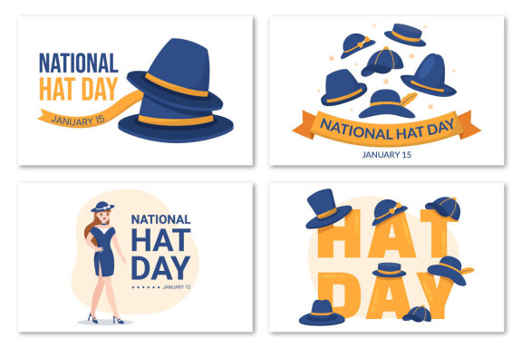12 National Hat Day Illustration
