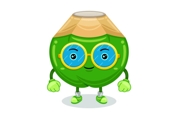 Coconut Character Vector