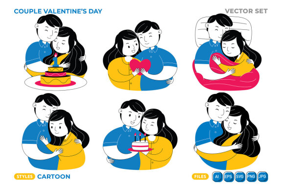 Couple Valentines Day Vector Pack #02