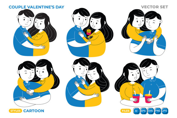 Couple Valentines Day Vector Pack #03