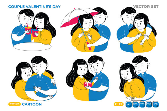 Couple Valentines Day Vector Pack #04