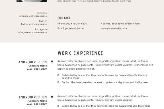 Multipurpose Resume Design or CV Template