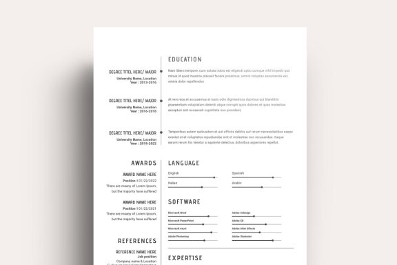 Multipurpose Resume Design or CV Template