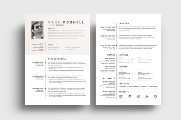 Multipurpose Resume Design or CV Template