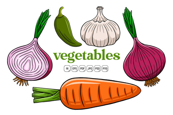 Vegetables Pack Vector Illustration #01
