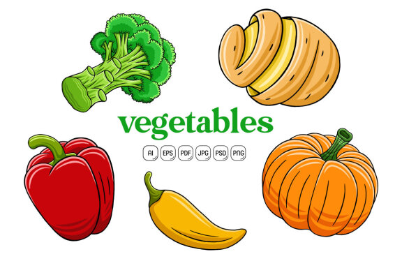 Vegetables Pack Vector Illustration #02