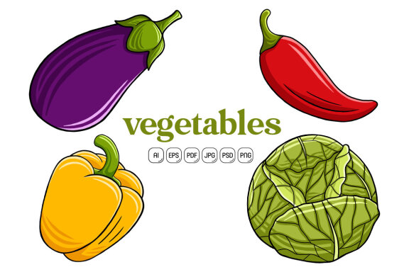Vegetables Pack Vector Illustration #03
