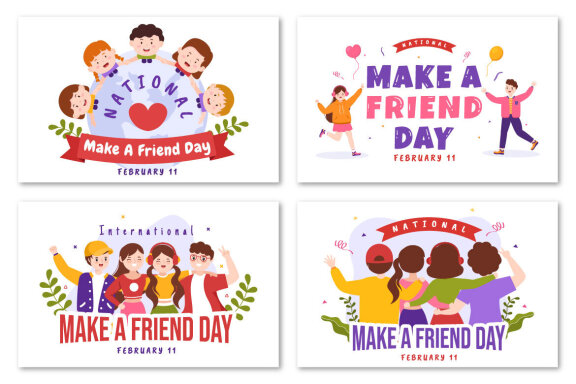 17 National Make a Friend Day Illustration