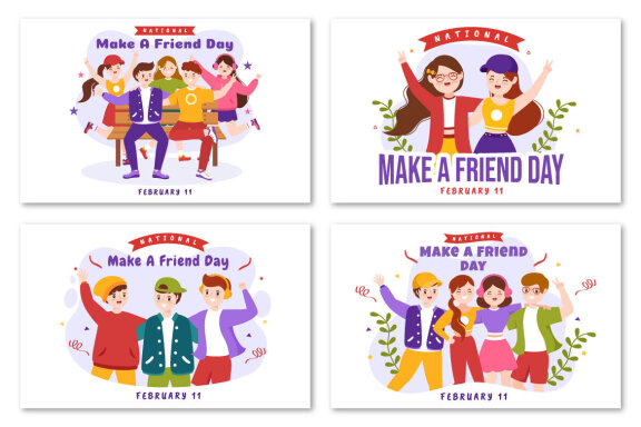 17 National Make a Friend Day Illustration