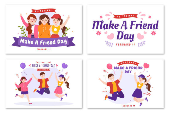17 National Make a Friend Day Illustration