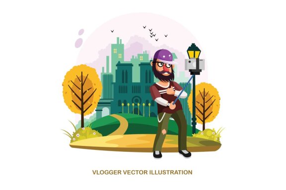 Vlogger Vector Illustration