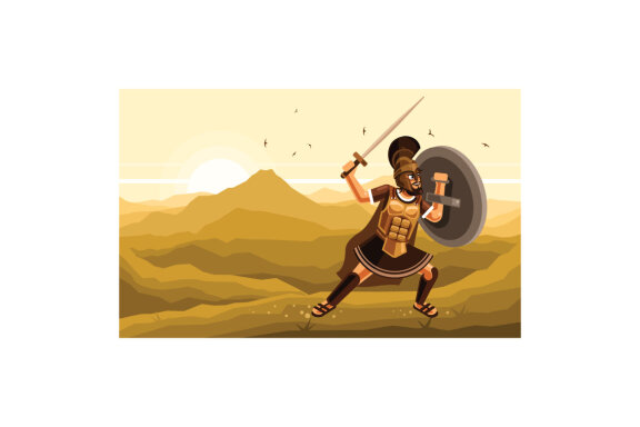 Warrior Character Graphics Vector Illustration