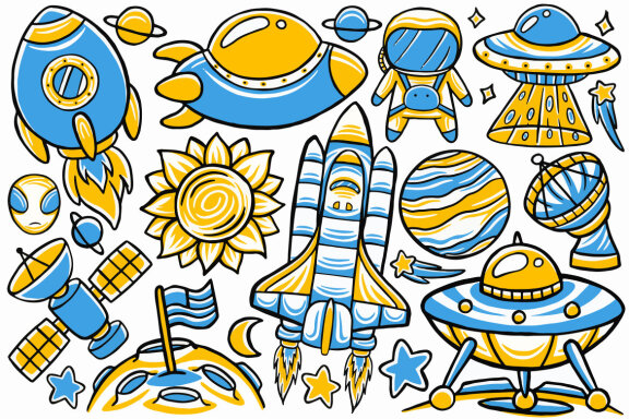 Space Doodle Vector #02
