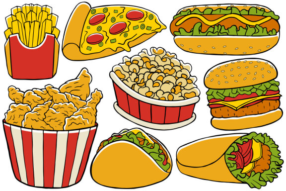 Fast Food Doodle Vector #01