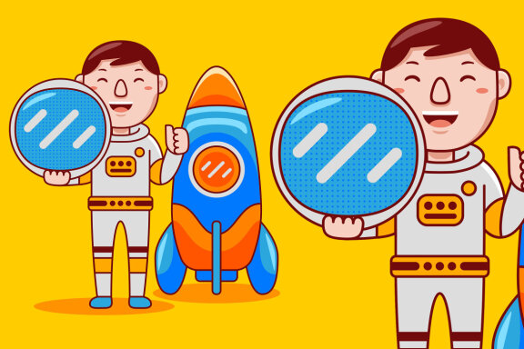 Astronaut Profession Cartoon Vector