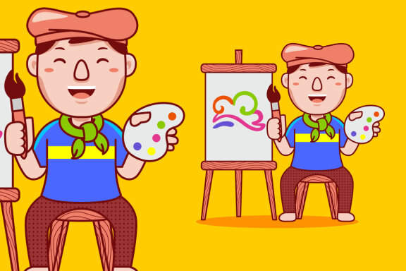 Artist Profession Cartoon Vector