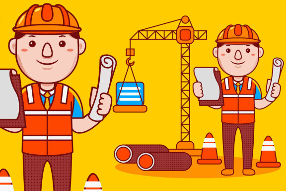 Engineer Profession Cartoon Vector