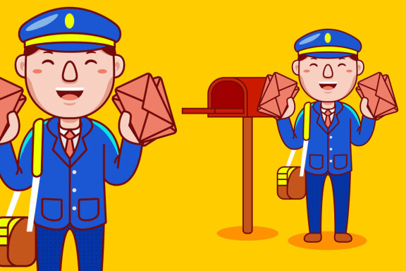 Postman Profession Cartoon Vector