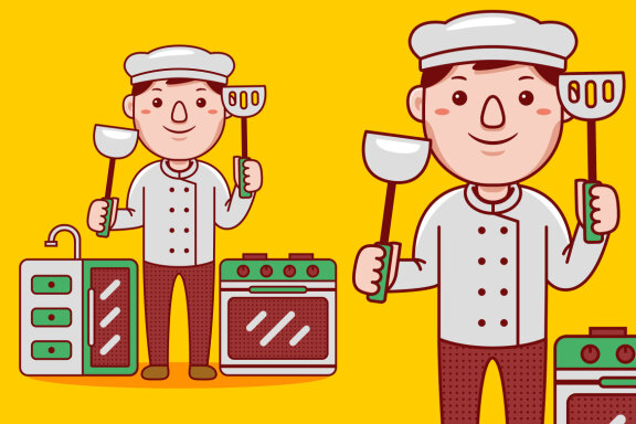 Chef Profession Cartoon Vector
