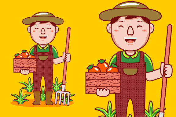 Farmer Profession Cartoon Vector