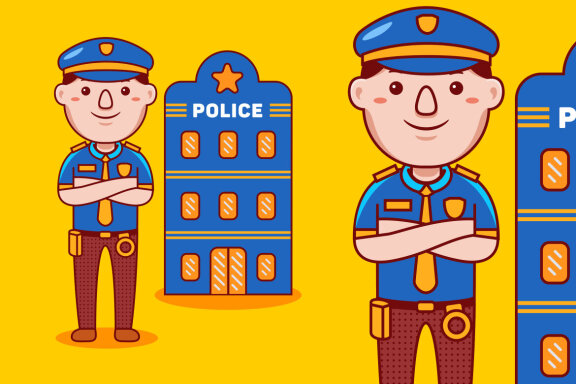 Police Profession Cartoon Vector