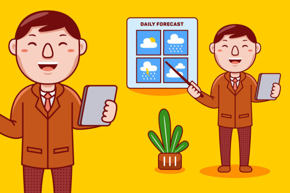 News Anchor Profession Cartoon Vector