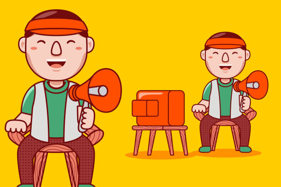 Film Director Profession Cartoon Vector