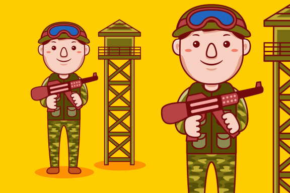 Army Profession Cartoon Vector