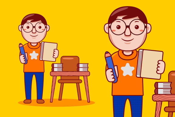 Writer Profession Cartoon Vector