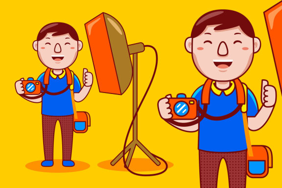 Photographer Profession Cartoon Vector